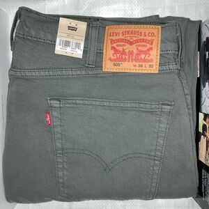 Men’s Levis 505 Regular Fit Straight Leg Gray Jeans Pants Size 38x32 Mens Levi’s